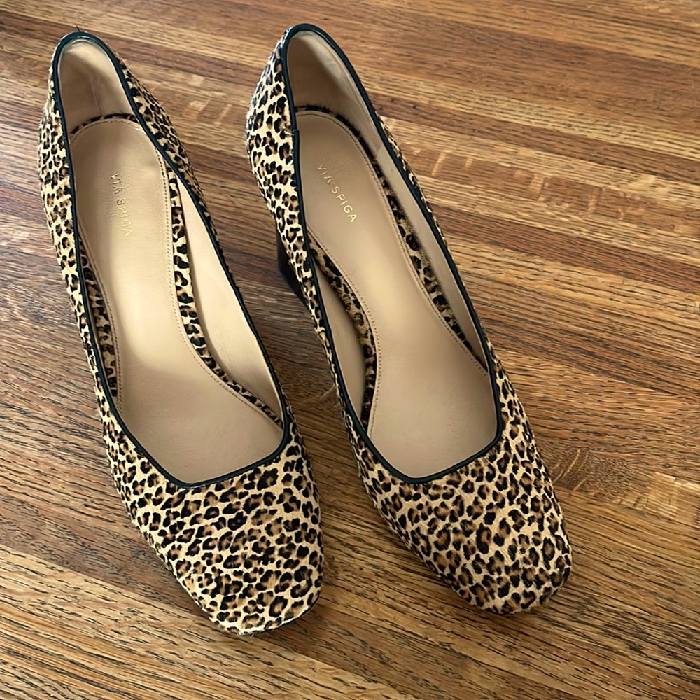 Via Spiga Leopard Print Heels